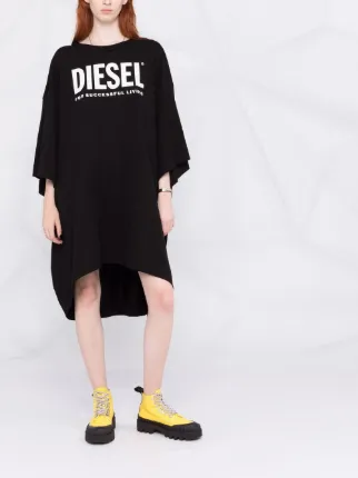 logo-print oversized T-shirt dress展示图