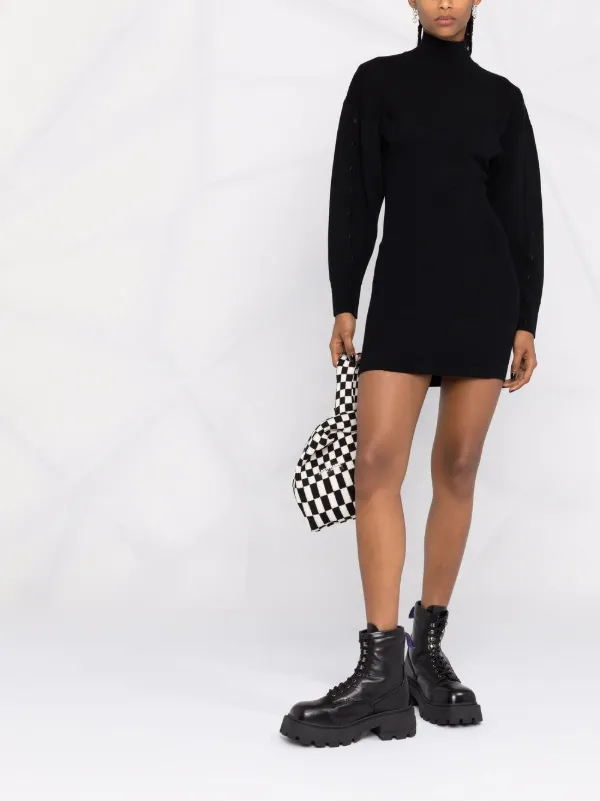 diesel knit dress Women's Short knit dress with metallic effects | Blue