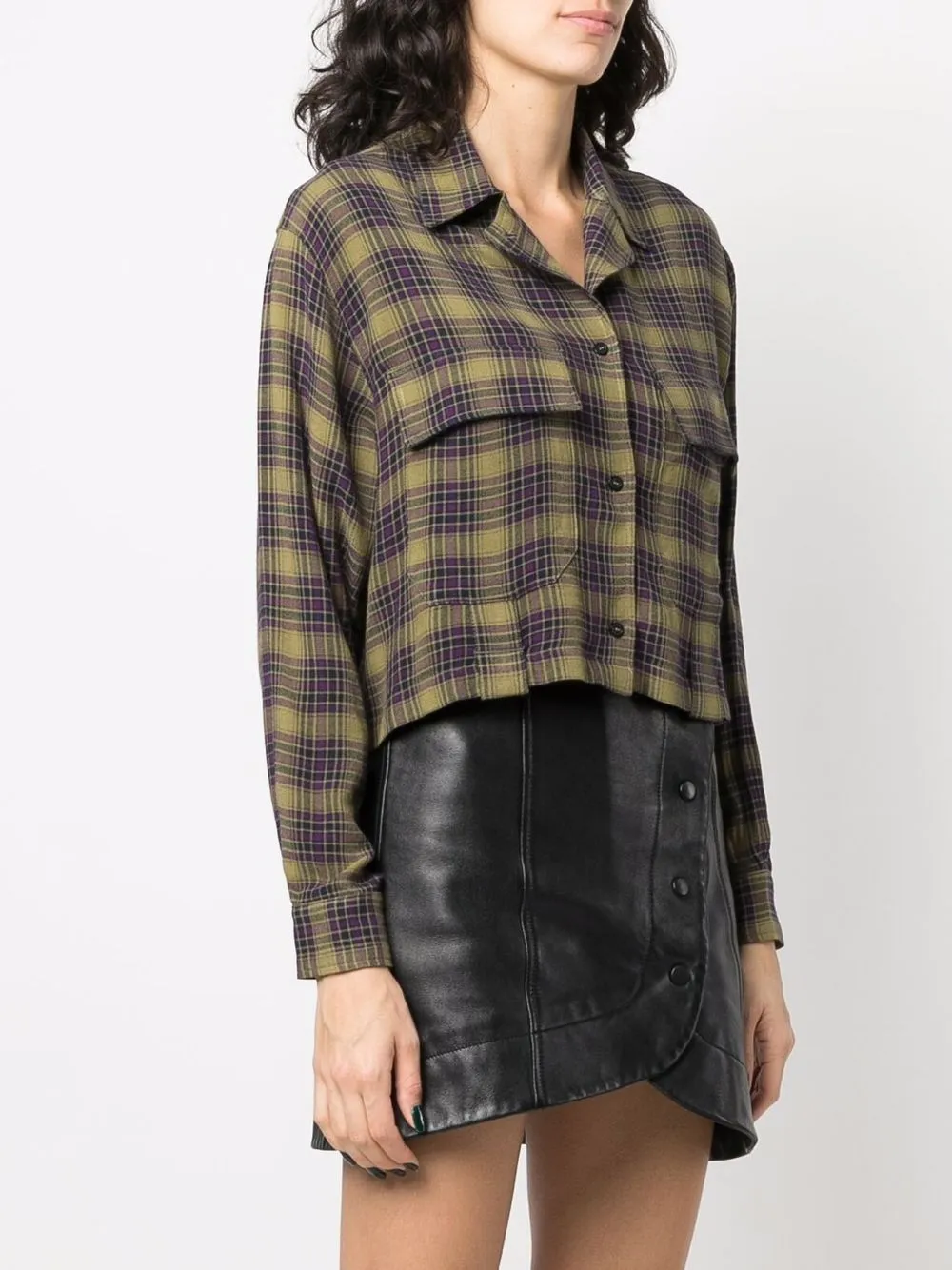Diesel Geruite blouse Groen