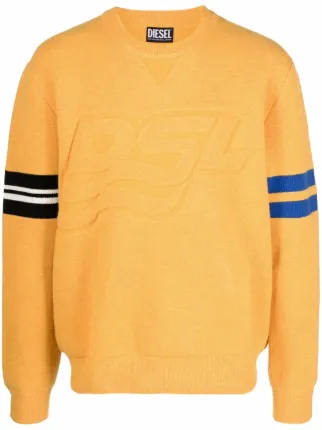Diesel yellow debossed logo jumper for 