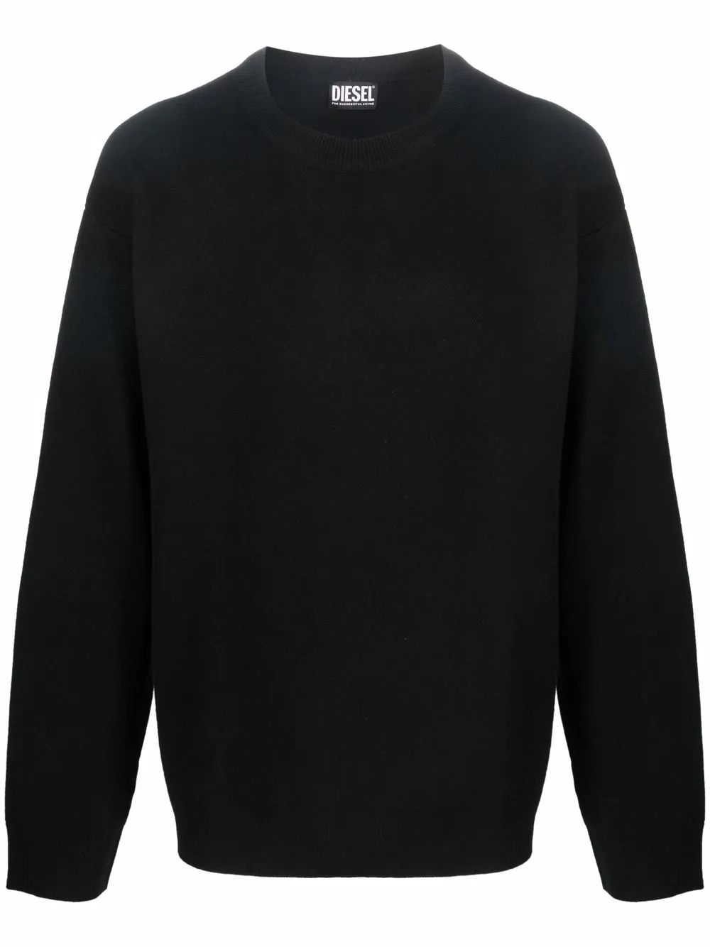 

Diesel intarsia-knit logo label jumper - Black