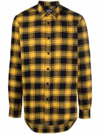 Shop Diesel plaid flannel shirt with 