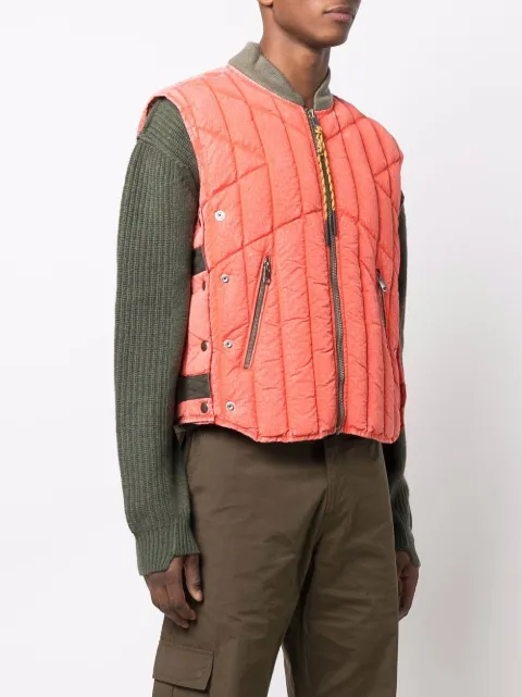 Gilet imbottito con stampa bandana Arancione Farfetch Abbigliamento Cappotti e giubbotti Gilet 