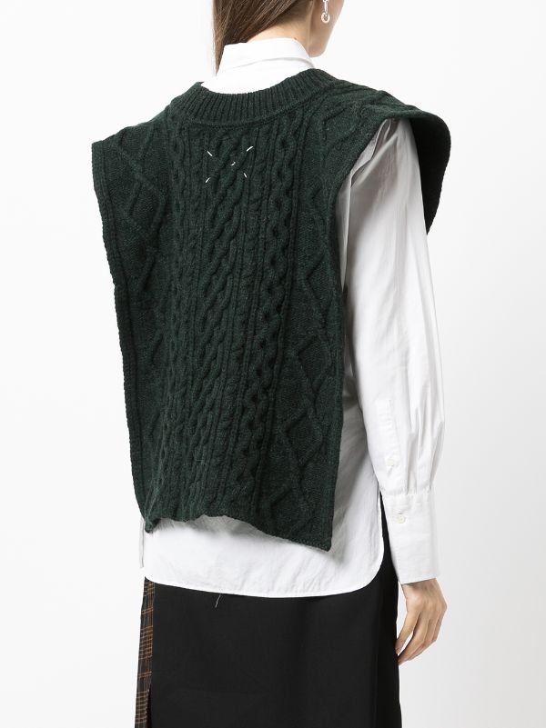 zara khaki knit vest