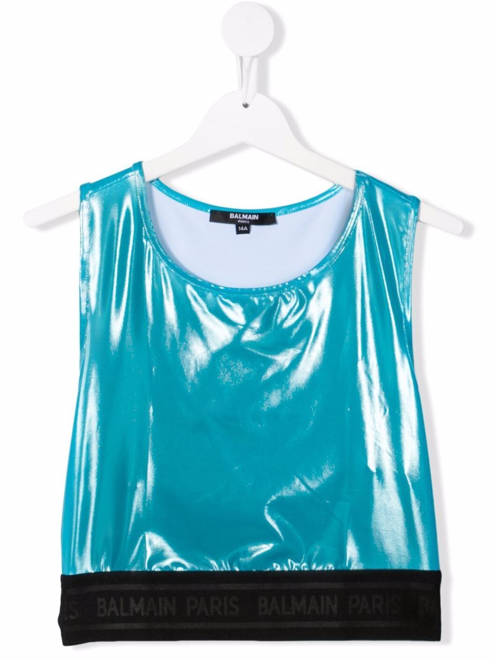 

Balmain Kids top corto brillante - Azul