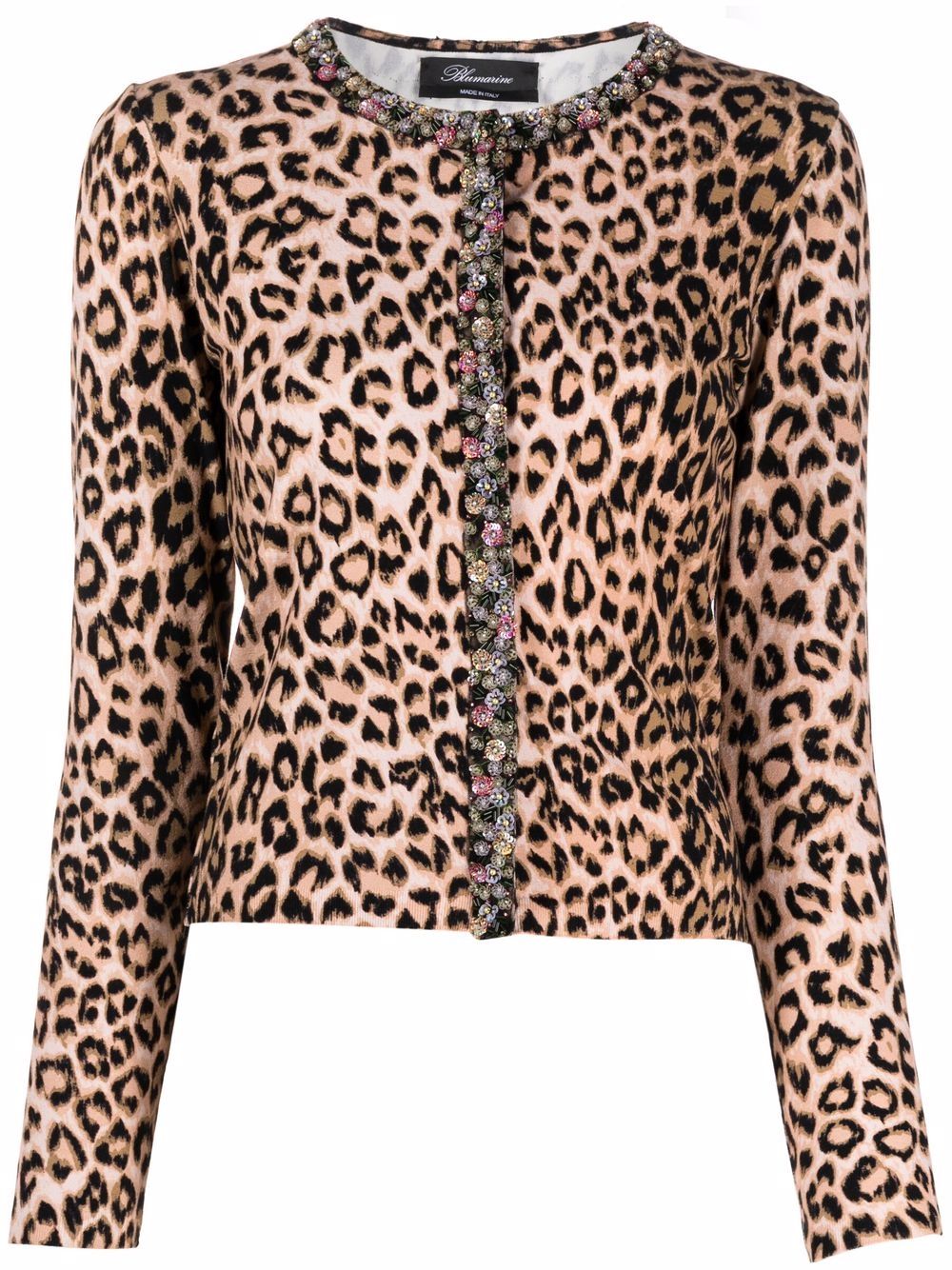 фото Blumarine leopard print fitted cardigan