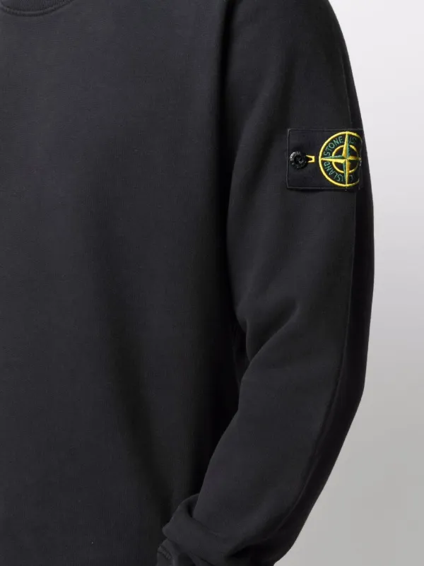 STONE ISLAND CREWNECK SWEATSHIRT WITH LOGO PATCH Kid White