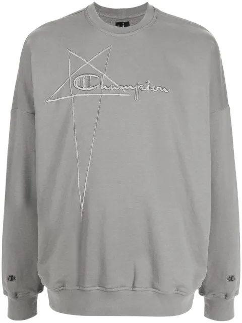 Rick Owens X Champion logo-embroidered cotton sweatshirt