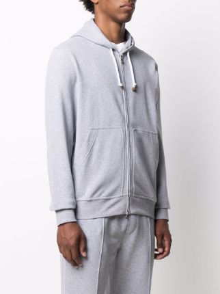 mélange-effect cotton-blend hoodie展示图