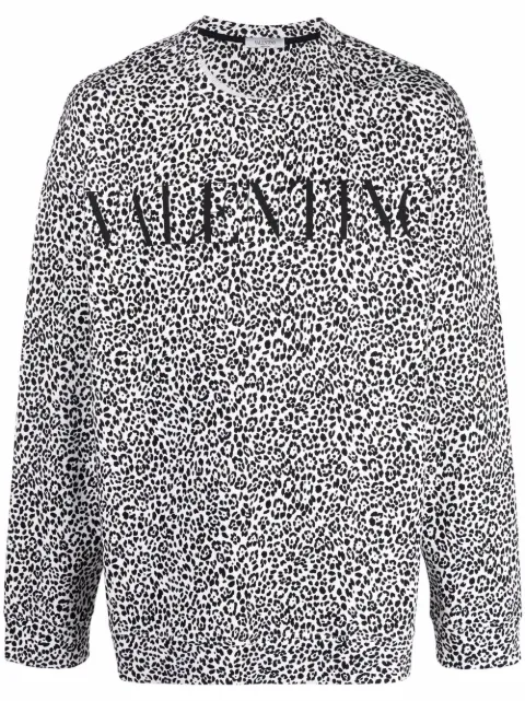Valentino Garavani sudadera con estampado de leopardo