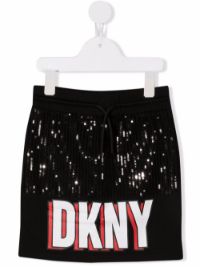 ＜Farfetch＞ ★40%OFF！Dkny Kids スパンコール スカート - ブラック画像