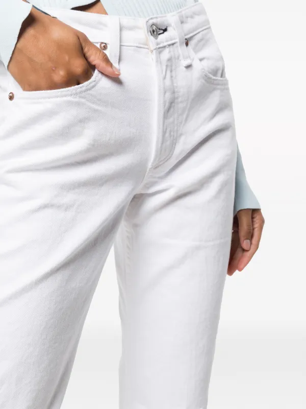 Levis white boyfriend jeans top