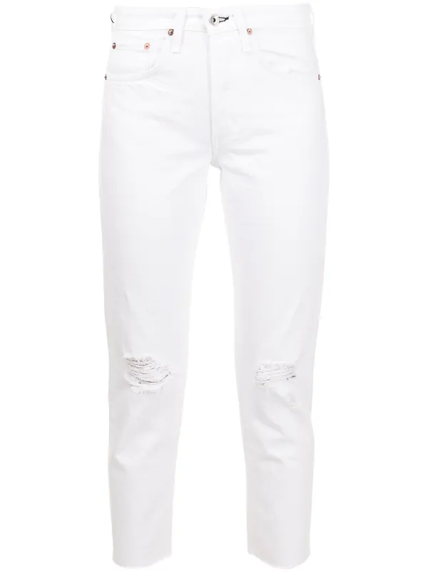 White boyfriend cheap jeans ripped