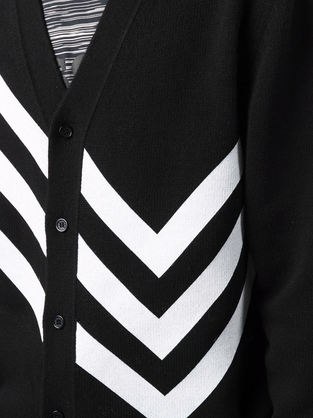 Shop Missoni Chevron-print Cardigan In Schwarz