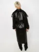 Materiel long belted trench coat