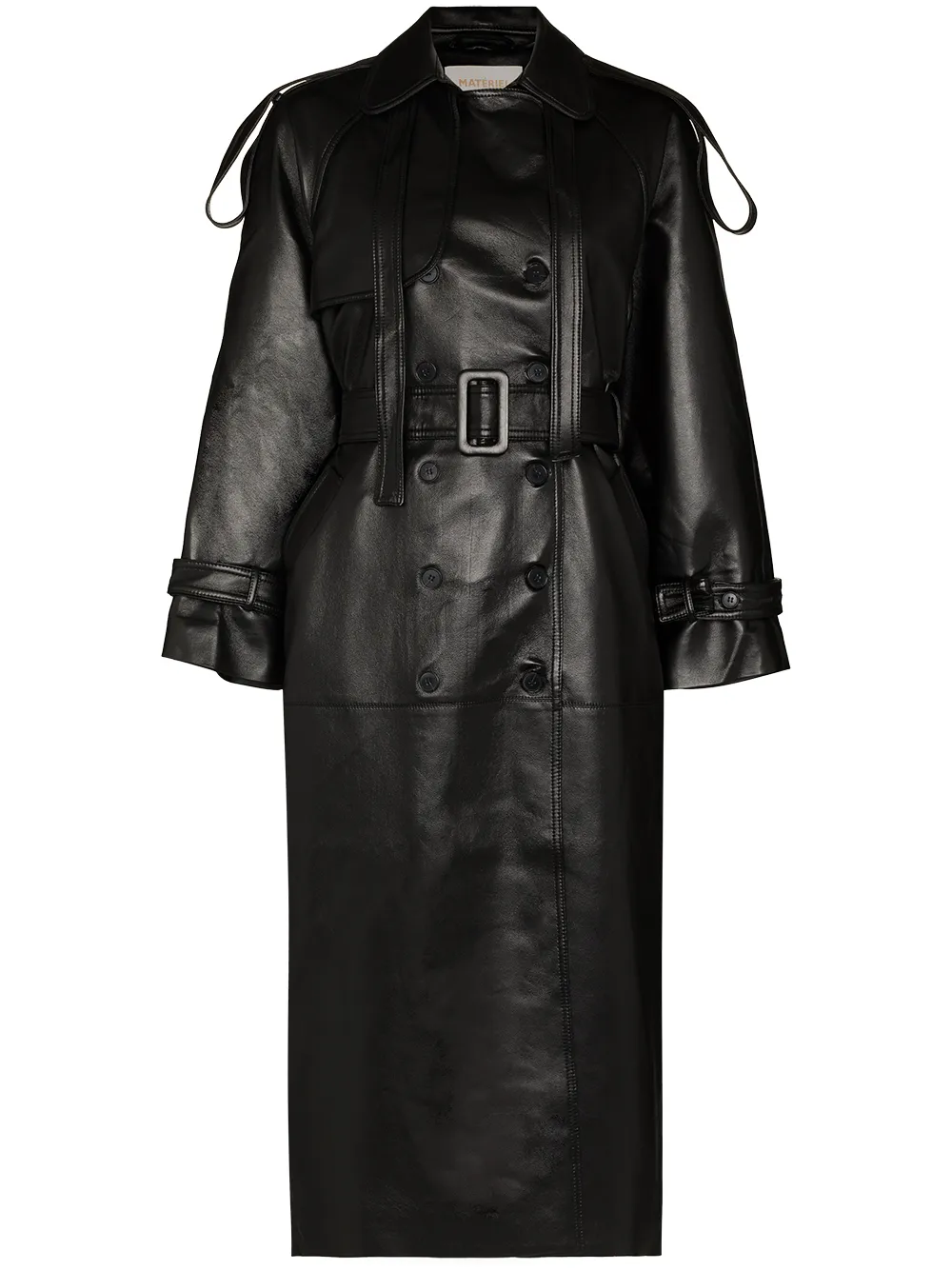 Image 1 of Materiel long belted trench coat