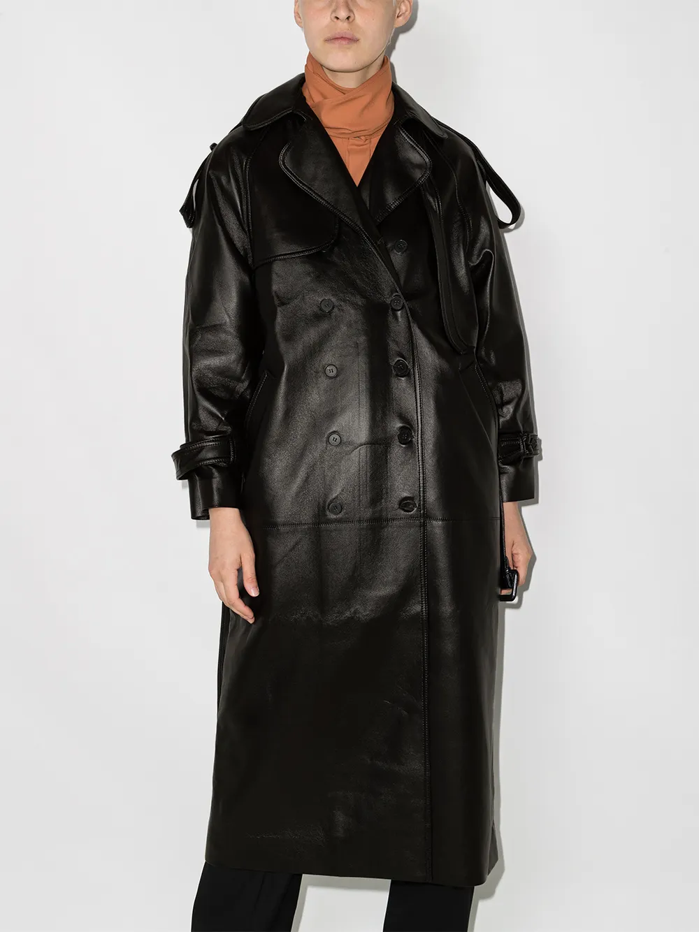 Image 2 of Materiel long belted trench coat