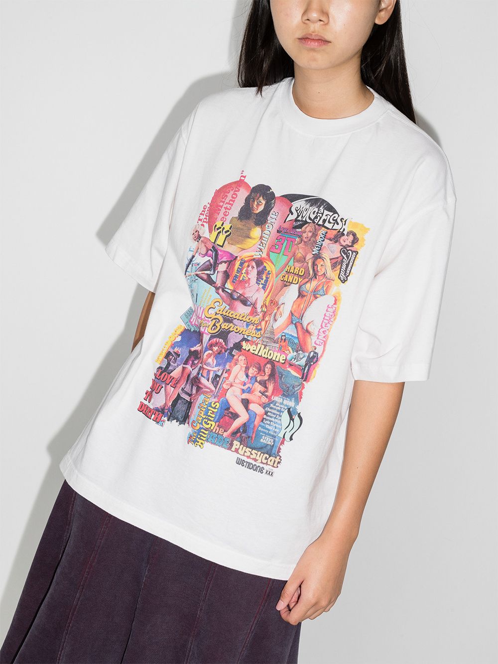 Shop We11 Done Movie Collage Cotton T-shirt In White
