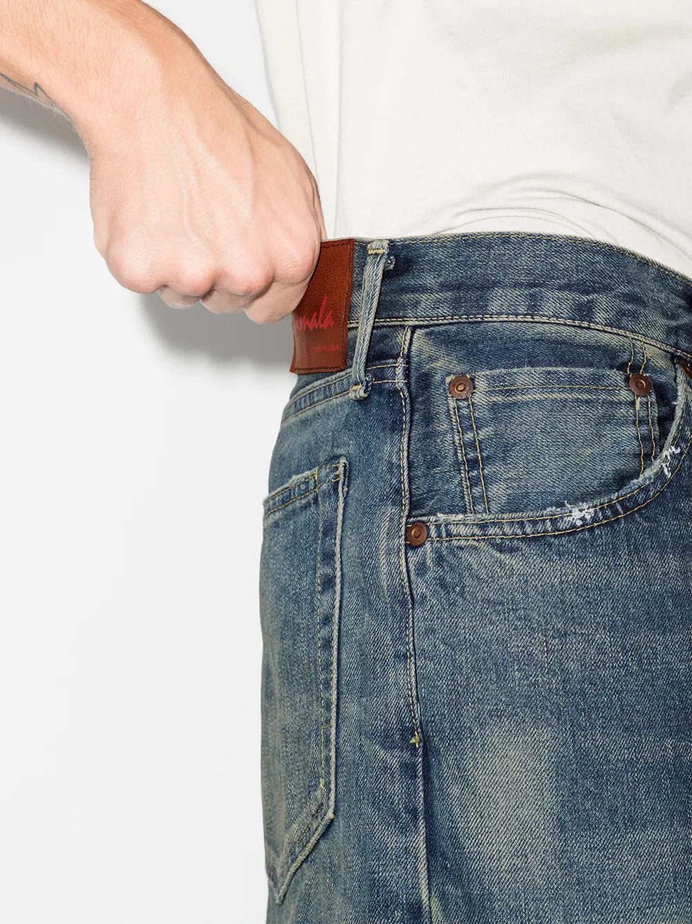 фото Chimala джинсы прямого кроя с эффектом потертости