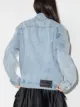 We11done logo-patch oversized denim jacket