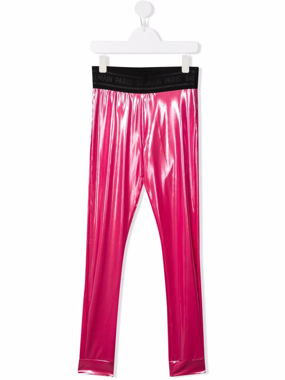 

Balmain Kids TEEN high-shine logo-band leggings - Pink