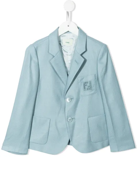 Fendi Kids logo-embroidered single-breasted blazer