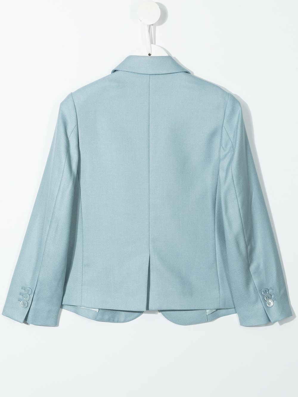 Shop Fendi Logo-embroidered Single-breasted Blazer In Blue