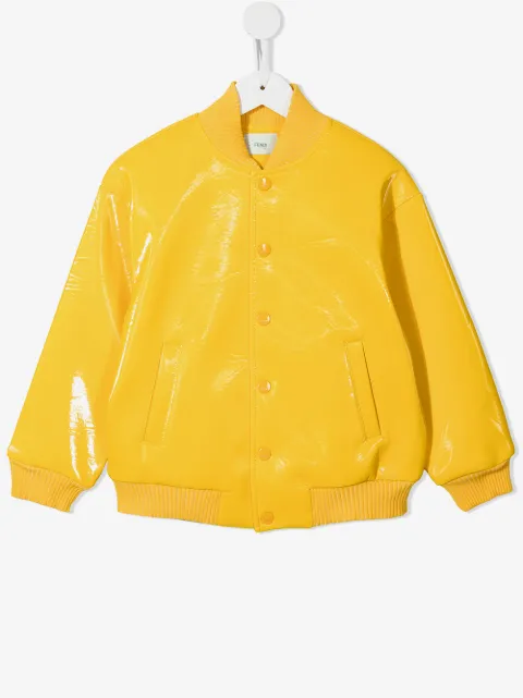 Fendi Kids high-shine bomber jacket