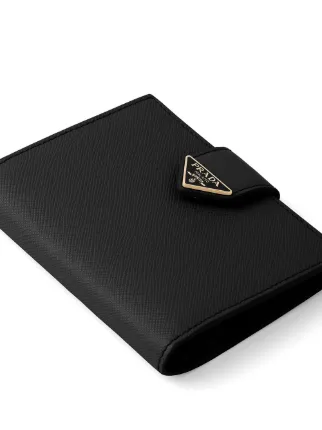 small logo-plaque Saffiano leather wallet展示图