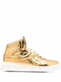 Valentino Garavani metallic-effect lace-up sneakers - Gold