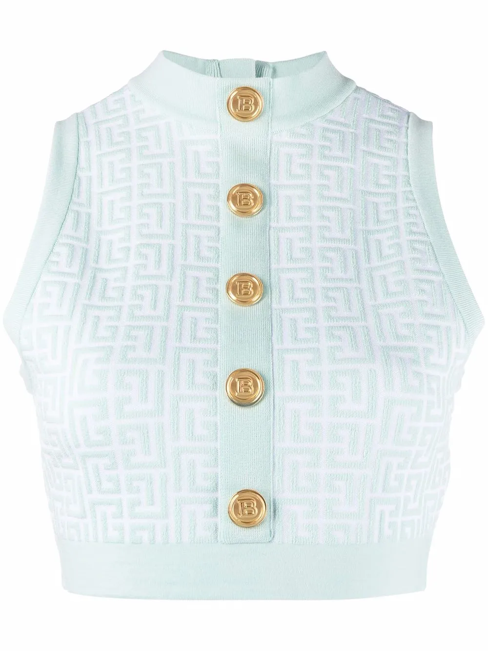 Image 1 of Balmain monogram jacquard-knit tank top
