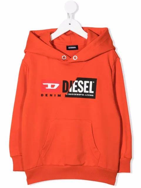 Diesel Kids logo-print cotton hoodie 