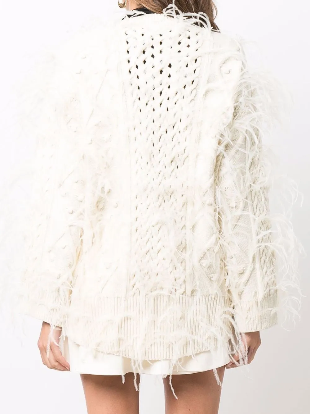 Valentino Garavani Trui verfraaid met veren Beige