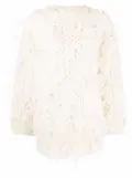 Valentino Garavani feather-embellished wool jumper - Neutrals