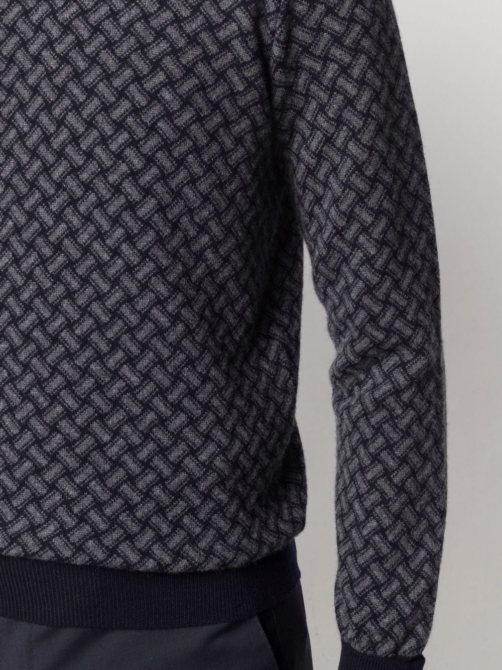 Shop Drumohr Pattern-jacquard Knit Jumper In Ai31 Grigio/blu