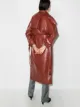 Materiel double-breasted eco leather trench coat