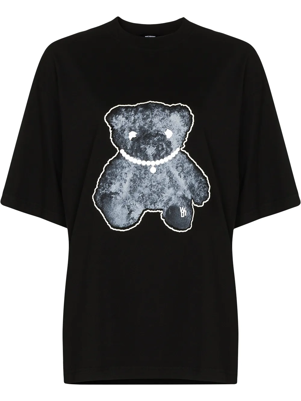 We11done Pearl Necklace Teddy Cotton T-shirt - Farfetch