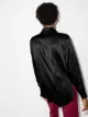 Materiel spread collar silk shirt