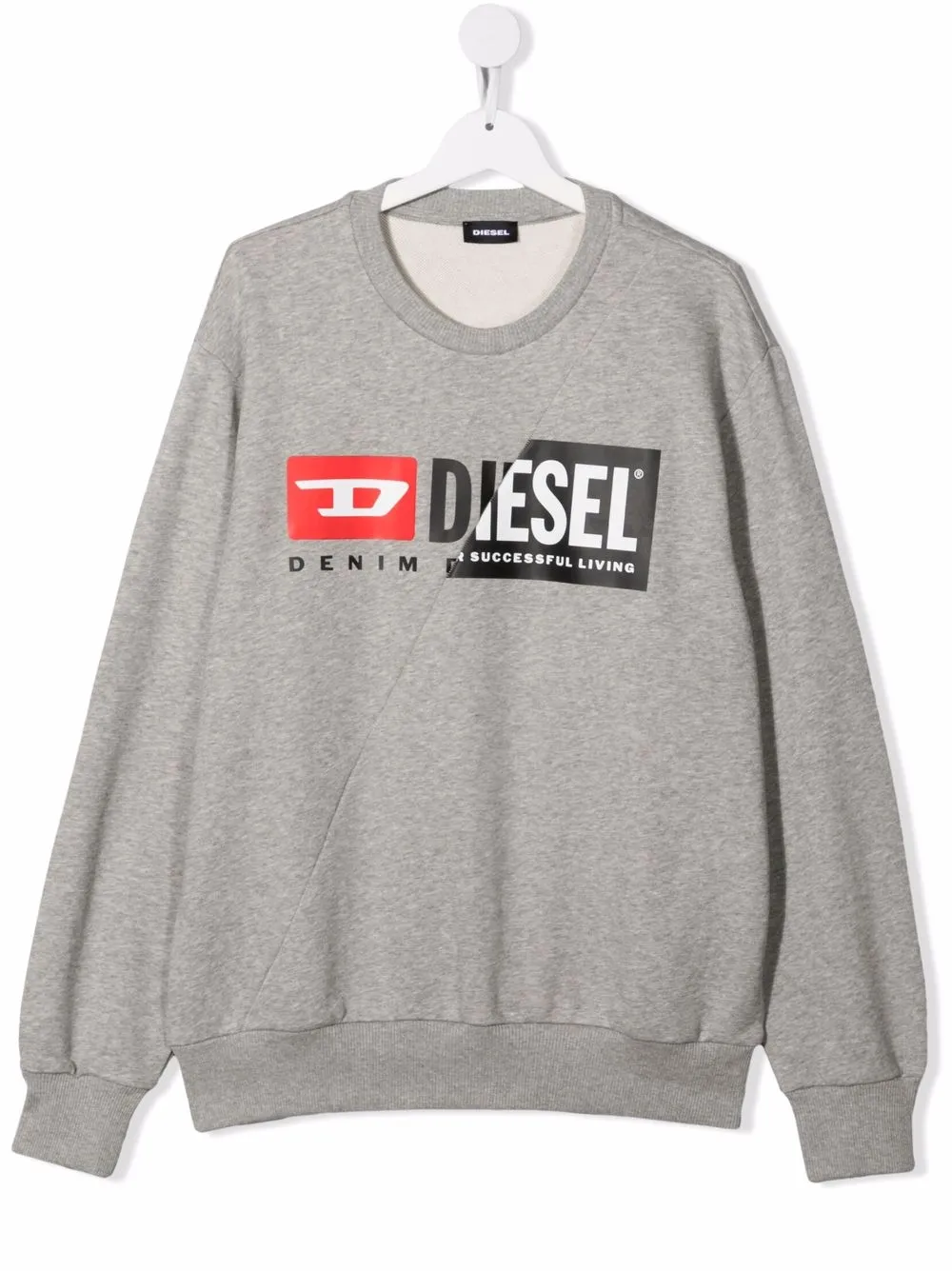 

Diesel Kids sudadera con logo estampado - Gris