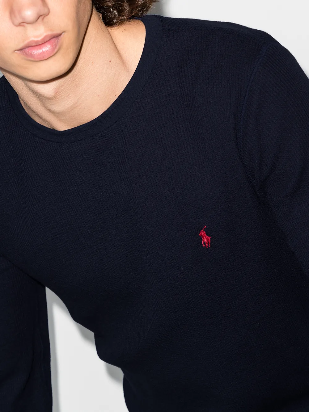 фото Polo ralph lauren футболка с длинными рукавами и вышитым логотипом