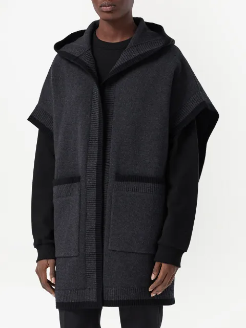 burberry logo提花针织斗篷