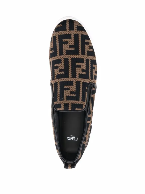 Fendi Kids FF-logo slip-on Sneakers | Brown | FARFETCH