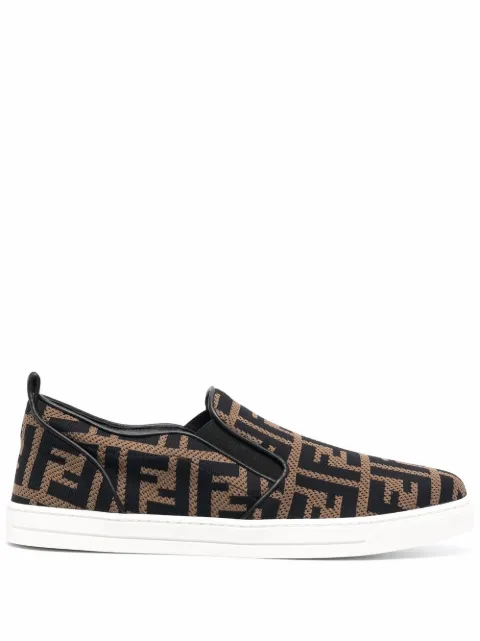 Fendi Kids FF-logo slip-on sneakers
