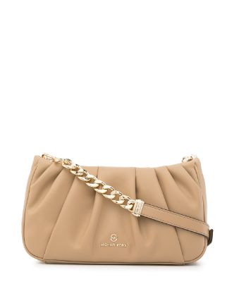 Shop Michael Kors Hannah pleated convertible clutch with Express Delivery -  FARFETCH