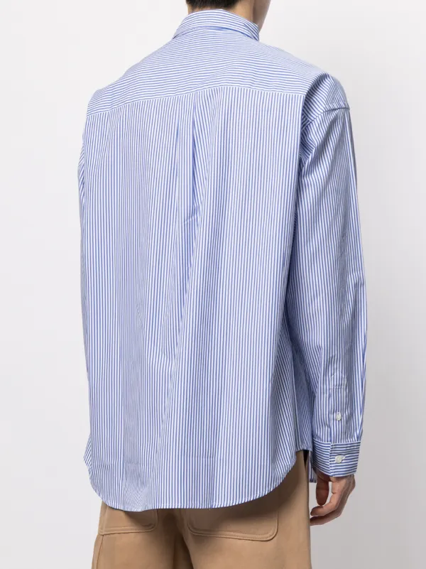 blue striped button up