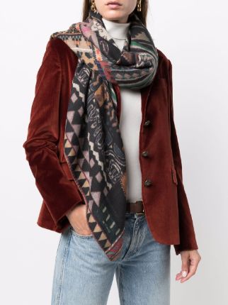 cashmere-blend patchwork scarf展示图