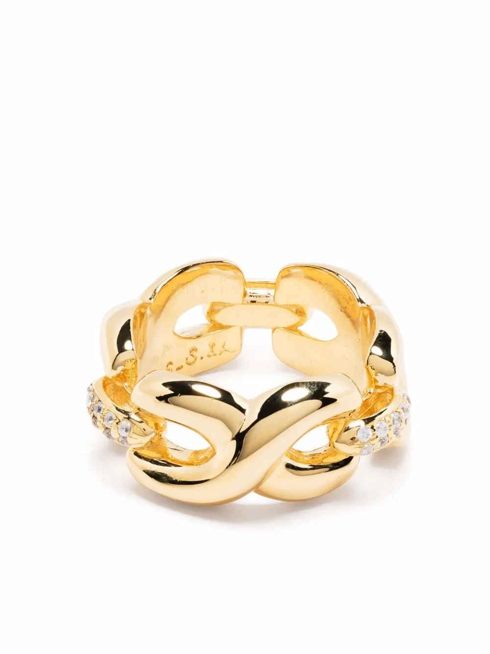 

S_S.IL gem-embellished chain-link ring - Gold