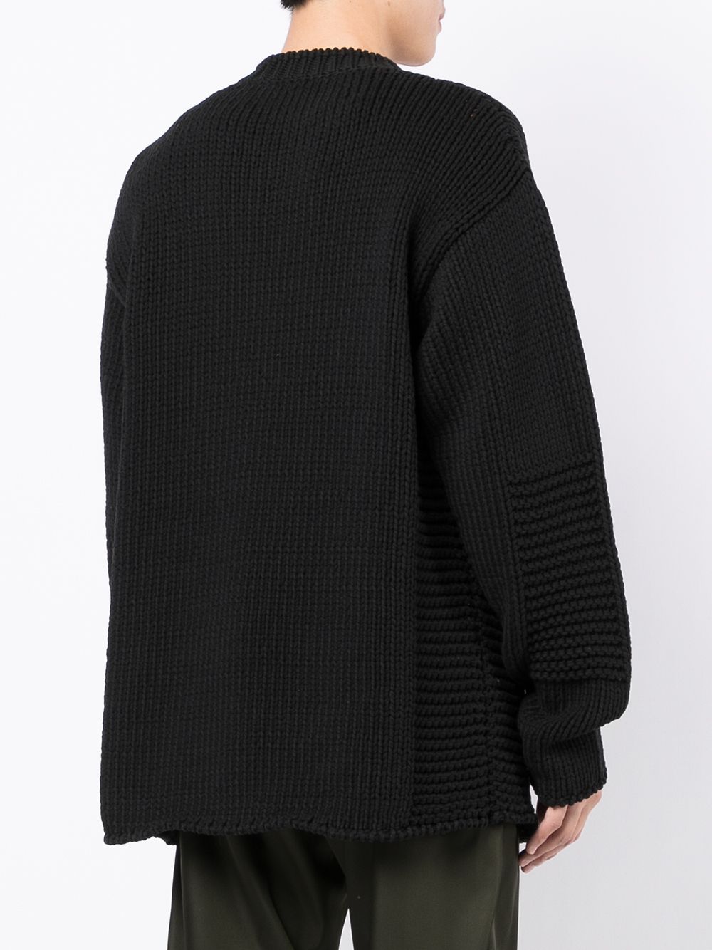 Shop Off-white Knitting-needle Chunky-knit Jumper In 黑色