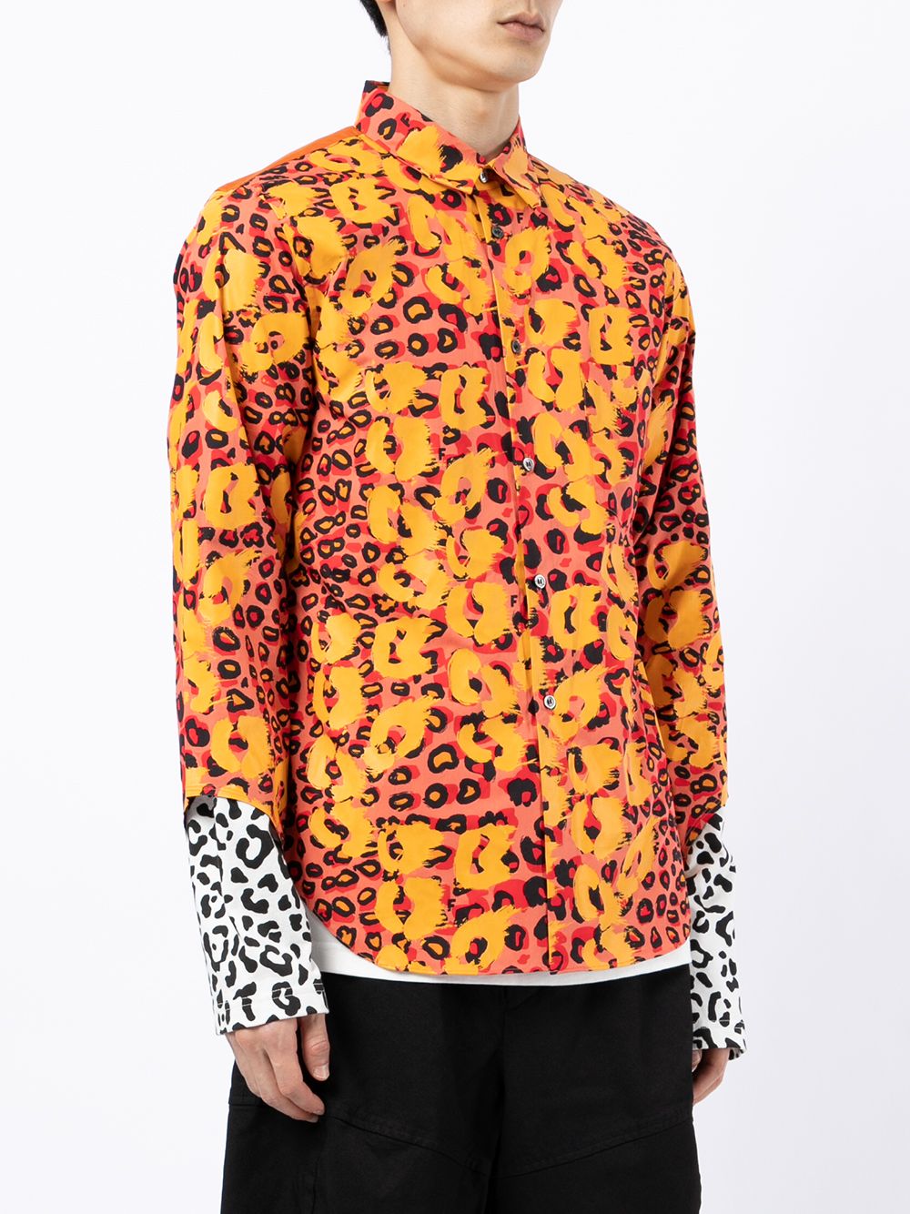 Black Comme Des Garcons x Filip Pagowski print cut-out cuff shirt Men