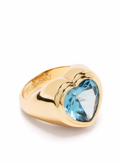 Timeless Pearly crystal-embellished signet ring